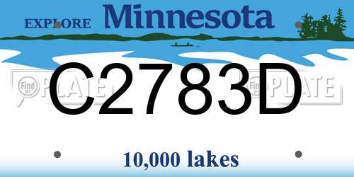 C2783D Minnesota License Plate