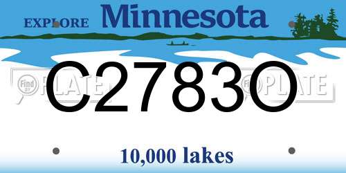 C2783O Minnesota License Plate