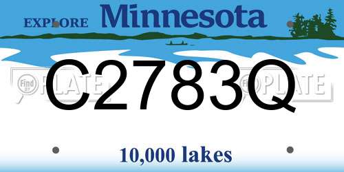 C2783Q Minnesota License Plate