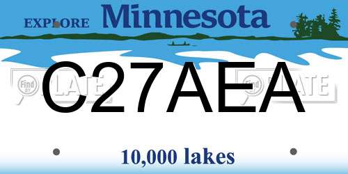 C27AEA Minnesota License Plate