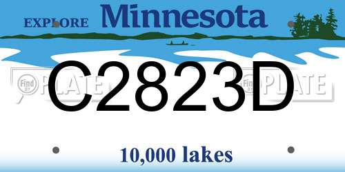 C2823D Minnesota License Plate