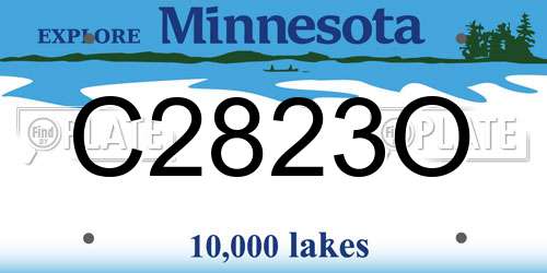 C2823O Minnesota License Plate