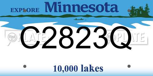 C2823Q Minnesota License Plate