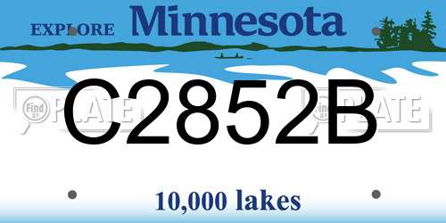 C2852B Minnesota License Plate