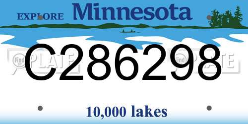 C286298 Minnesota License Plate