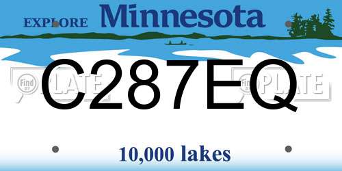 C287EQ Minnesota License Plate