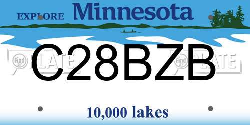 C28BZB Minnesota License Plate