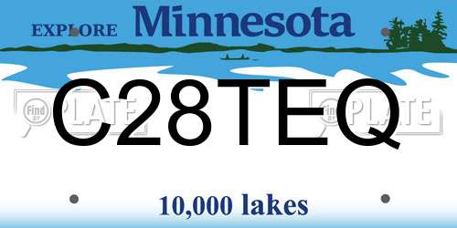 C28TEQ Minnesota License Plate