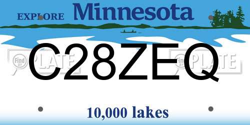 C28ZEQ Minnesota License Plate