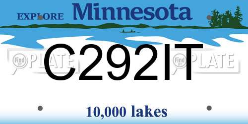 C292IT Minnesota License Plate