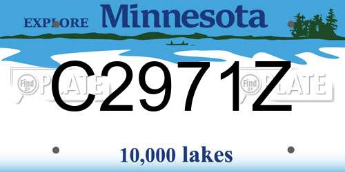 C2971Z Minnesota License Plate
