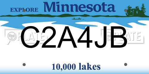 C2A4JB Minnesota License Plate