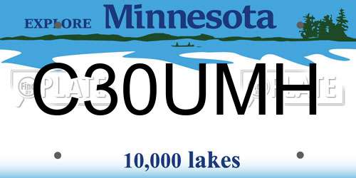 C30UMH Minnesota License Plate