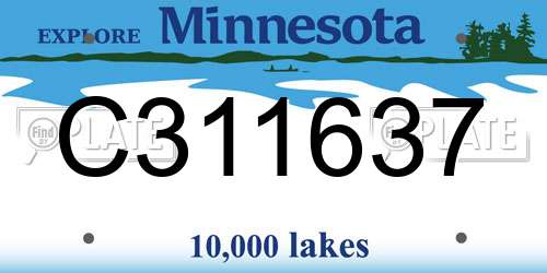 C311637 Minnesota License Plate