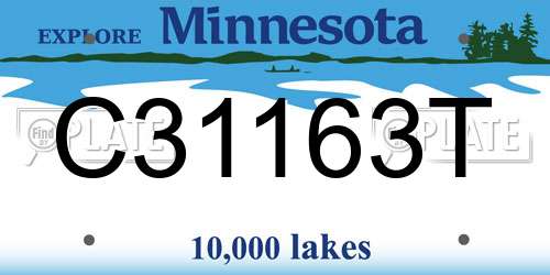C31163T Minnesota License Plate
