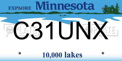 C31UNX Minnesota License Plate