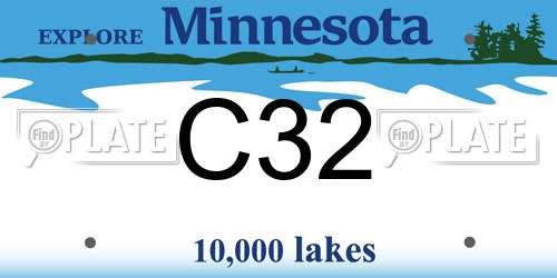 C32 Minnesota License Plate