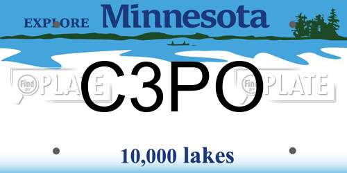 C3PO Minnesota License Plate