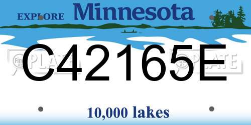 C42165E Minnesota License Plate