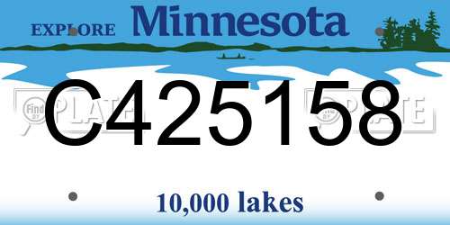 C425158 Minnesota License Plate