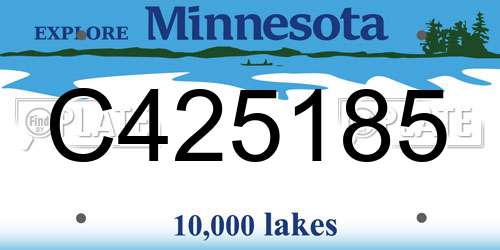 C425185 Minnesota License Plate