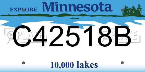C42518B Minnesota License Plate