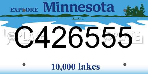 C426555 Minnesota License Plate