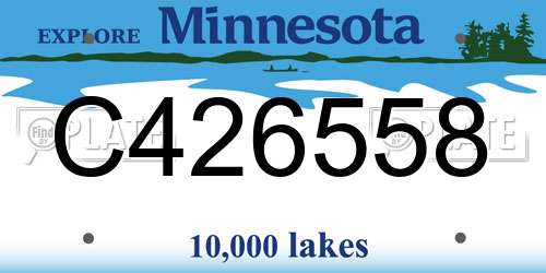 C426558 Minnesota License Plate