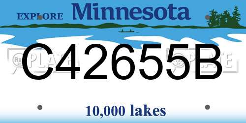 C42655B Minnesota License Plate