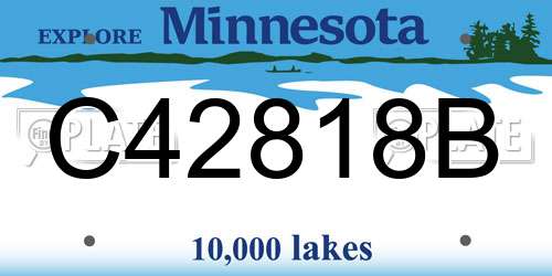 C42818B Minnesota License Plate