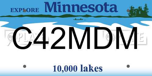 C42MDM Minnesota License Plate