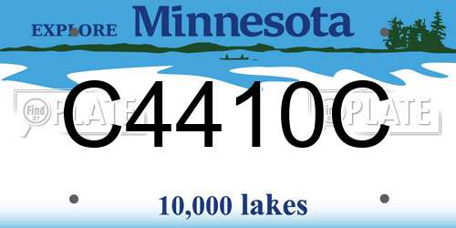 C4410C Minnesota License Plate