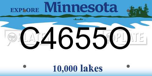 C4655O Minnesota License Plate