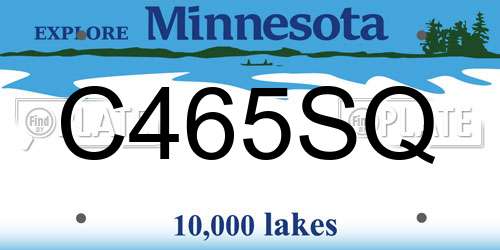 C465SQ Minnesota License Plate
