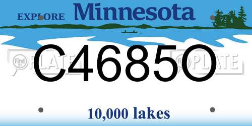 C4685O Minnesota License Plate
