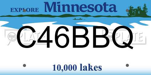 C46BBQ Minnesota License Plate