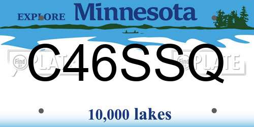 C46SSQ Minnesota License Plate