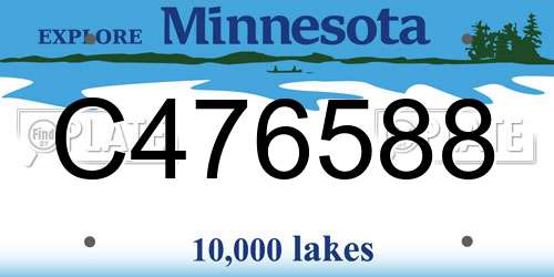 C476588 Minnesota License Plate