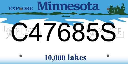 C47685S Minnesota License Plate