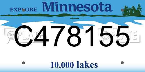 C478155 Minnesota License Plate