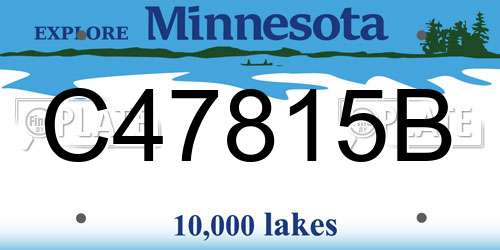C47815B Minnesota License Plate
