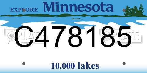 C478185 Minnesota License Plate