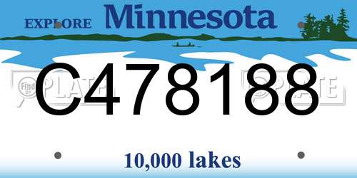 C478188 Minnesota License Plate