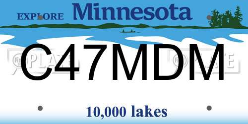 C47MDM Minnesota License Plate