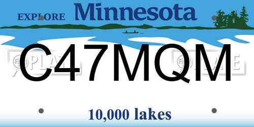 C47MQM Minnesota License Plate
