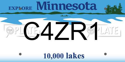 C4ZR1 Minnesota License Plate