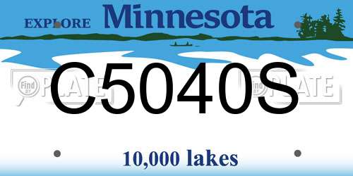 C5040S Minnesota License Plate