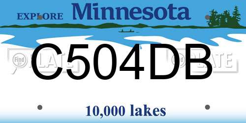 C504DB Minnesota License Plate