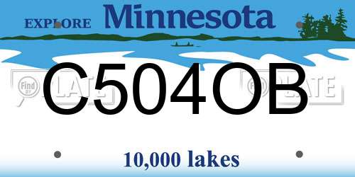 C504OB Minnesota License Plate