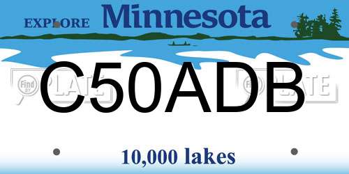 C50ADB Minnesota License Plate